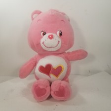 Care Bears LOVE-A-LOT BEAR Pink Plush Stuffed Animal Hearts 2003
