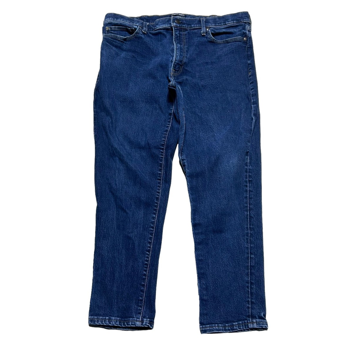 Lands End Square Rigger Jeans Mens 42 X 30 Athletic Fit Blue Dark