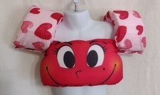 KIDS SWIM LIFE JACKET VEST WITH ARM BANDS FLOATIES SMILEY HEARTS MOTIF NEW