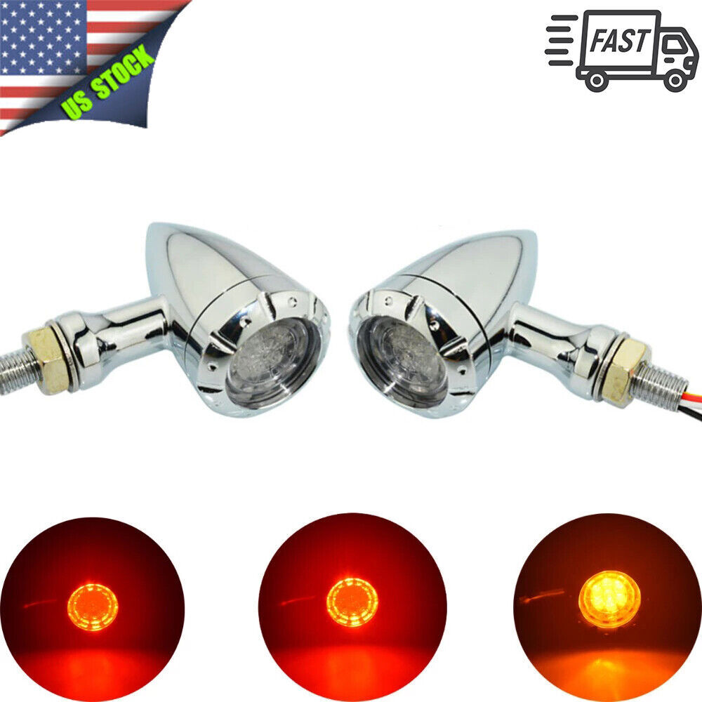 Black 2x Bullet LED Turn Signals Light For Honda VTX 1300 1800 C F R S