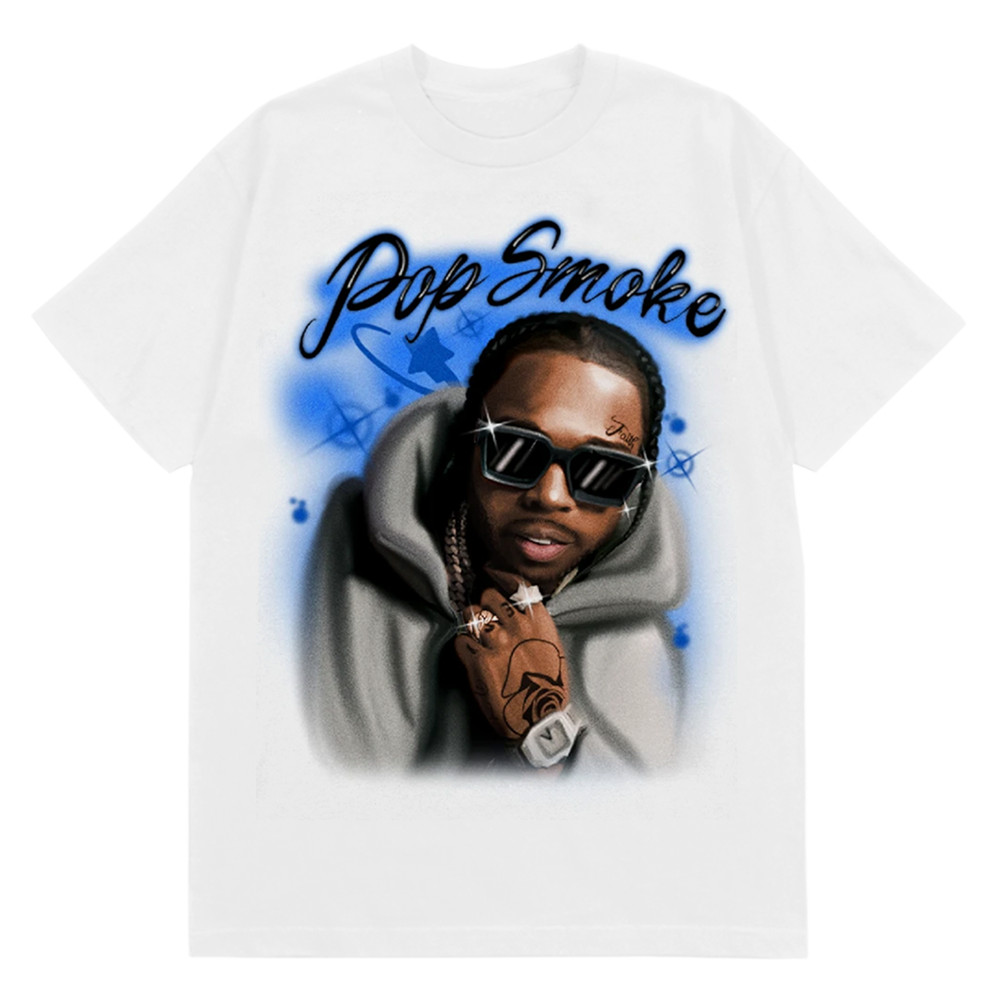 CUSTOM T SHIRT POP SMOKE WOO HOMAGE RAPPER MUSIC HIP HOP R&B VINTAGE TEE ARTIST