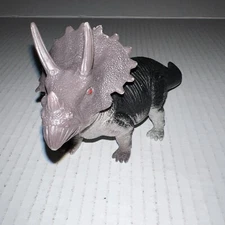 Dolgen Dinosaur Styracosaurus 6" BLACK Gray  Red EYES Great Sculpt HTF