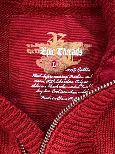 Epic Threads Boys Youth Kids 1/4 Zip Pullover Sweater Size Large Red - Picture 5 of 5