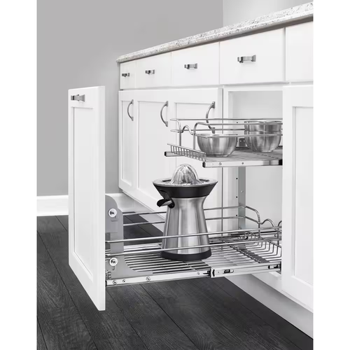 Silver Cabinet Door Mount Kit for Pull Out Shelves & Trash Cans - Picture 6 of 11