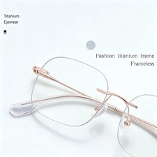 Rimless Ultra  Light Titanium Alloy Reading Glasses Men Women Square Readers