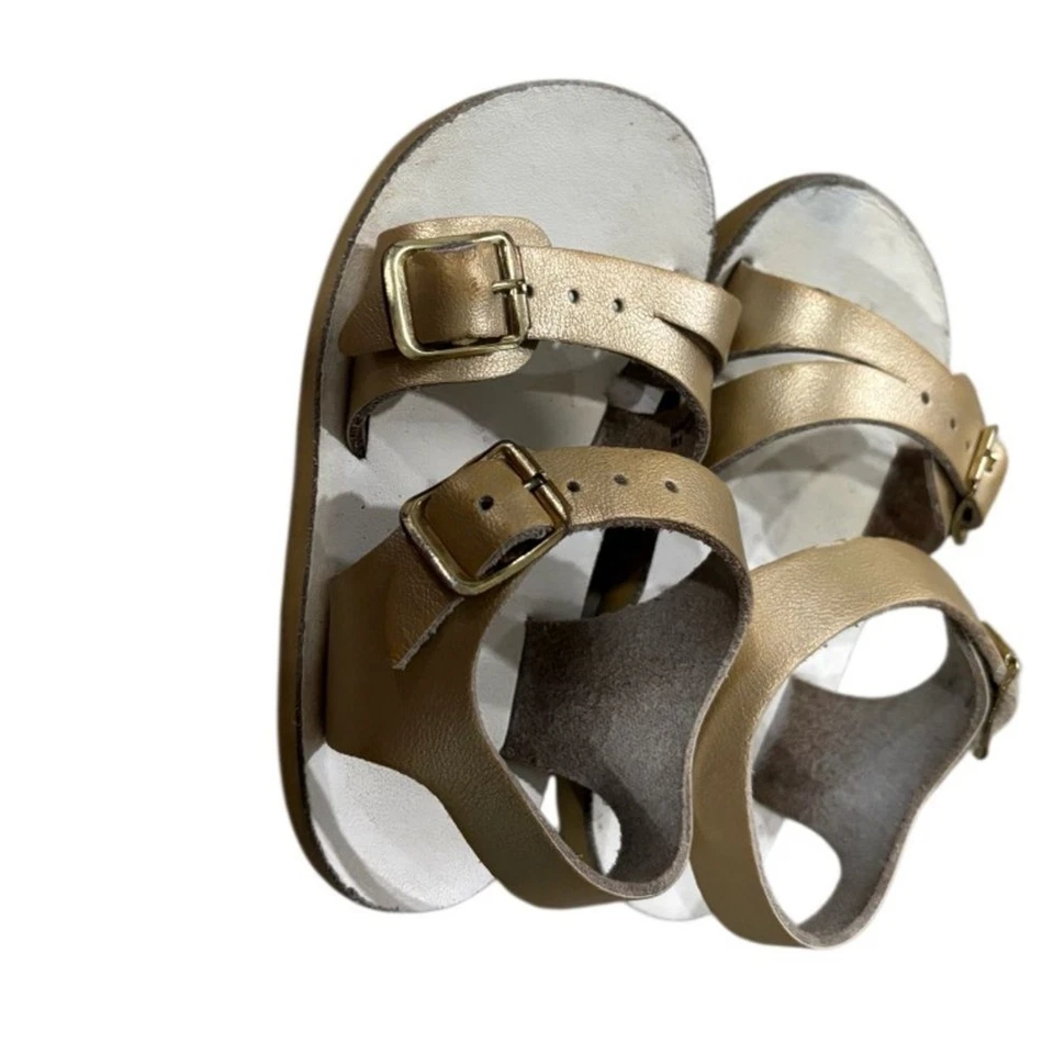 Sandalias Sun San Agua Salada Sea Wees Doradas Metálicas Infantiles/Niñas Pequeñas Talla 4 Foto 3 de 4