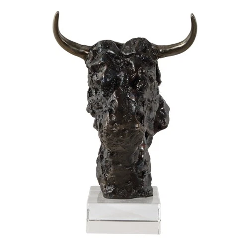Uttermost 18148 Bison Cast Iron Animal Bust Sculpture - Bronze - Picture 2 of 5