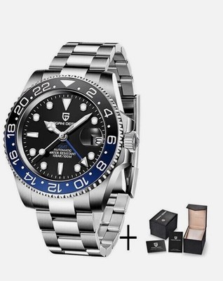PAGANI DESIGN PD-1662 GMT Automatic Watch 40mm Blue &Black Bezel ''BATMAN''