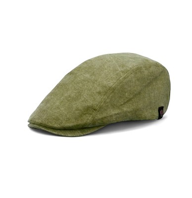 Schiebermütze FLATCAP bis Gr.62 oliv/grün 2 part cut-soft wash Sommer