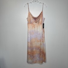 Lulus Tranquil State Purple Multi Tie-Dye Satin Midi Slip Dress NWT Large