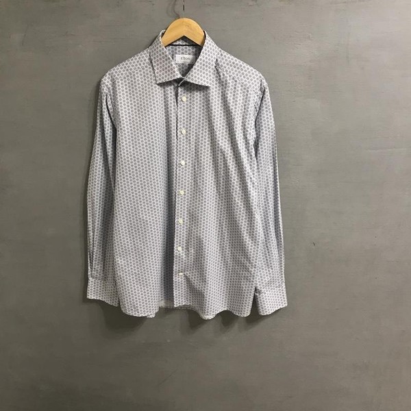 Men Eton Shirt Multicolor Cotton 42 / XL / 50 #1VV9