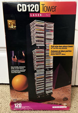 Laserline 120 Capacity CD Storage Tower Stand Rack Black Vintage Rare