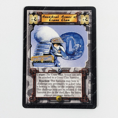 L5R CCG Singles Emerald Edition ANCESTRAL ARMOR OF CRANE CLAN Fixed LP/EX