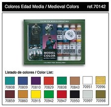Vallejo 17ml Bottle Medieval Model Color Paint Set 16 Colors - Hobby and