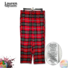 NWT Lauran Ralph Lauren Women s L Red Plaid Soft Pajama Pants LN92374