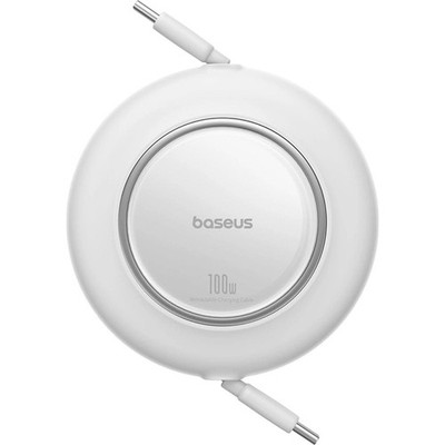 Einziehbares Kabel USB-C zu USB-C 100W PD Baseus 2 m Ladekabel Datenkabel Weiß