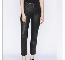 Frame Le High Straight Lamb Leather Pants Siz...