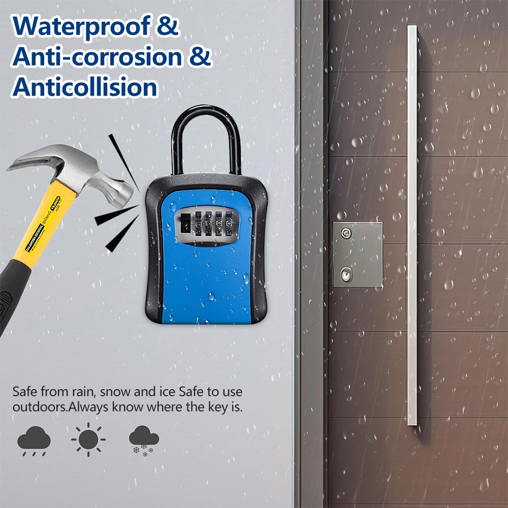 Key Safe 4-Digit Combination Lock Box Wall Mount Storage Safe Security