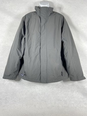 Lands End Jacket Mens Large Gray Full Zip Fleece Lined Oeko-Tex Coat