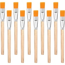 10Pcs Flat Paint Brushes Set for Acrylic Watercolor Oil Face Body Art Detailing