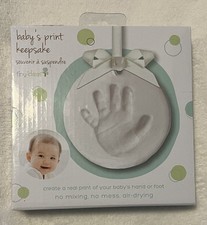 TINY IDEAS BABY'S PRINT HAND OR FOOT KEEPSAKE SET NEW NON TOXIC AIR DRY WHITE