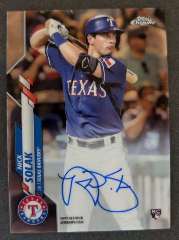2020 Topps Chrome - Rookie Autographs Nick Solak #RA-NS (AU, RC)