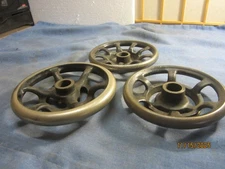 3 Vintage Treadle Sewing Machine Hand Wheels