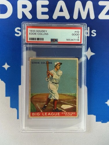 1933 Goudey #42 Eddie Collins Red Sox HOF PSA 2