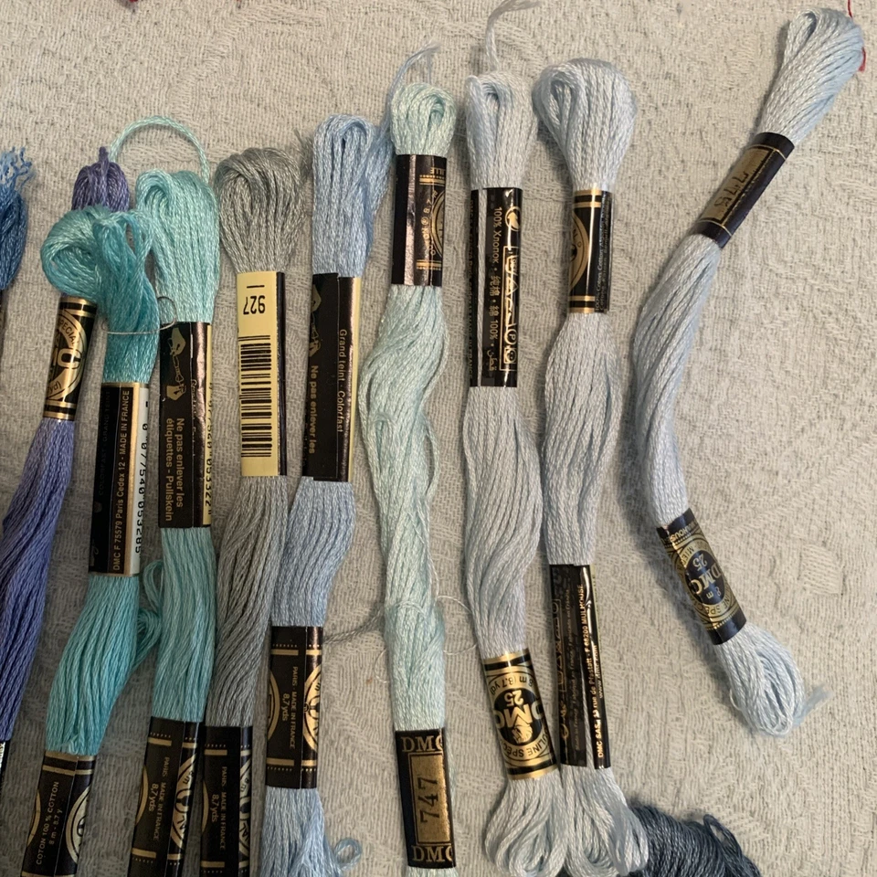 40-DMC 6-Strand Embroidery Cotton 8.7yd-all BLUES Mixed One Of Several Lots - Image 4 of 4