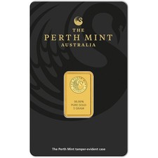 5 Gram Gold Bar - Perth Mint - 99.99 Fine In Assay
