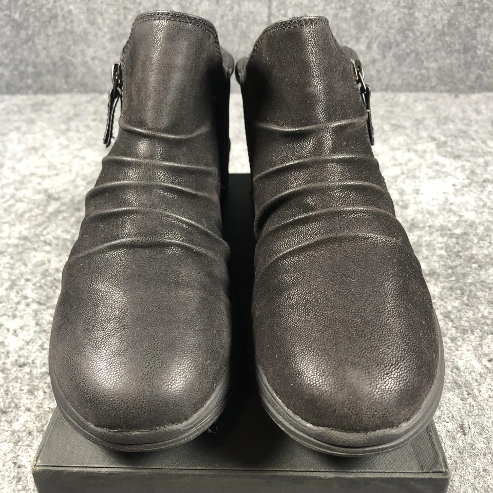 Clarks Cloudsteppers Botas Mujer Talla 8.5 Negro Botines Cremallera Lateral Cómodas Foto 4 de 4