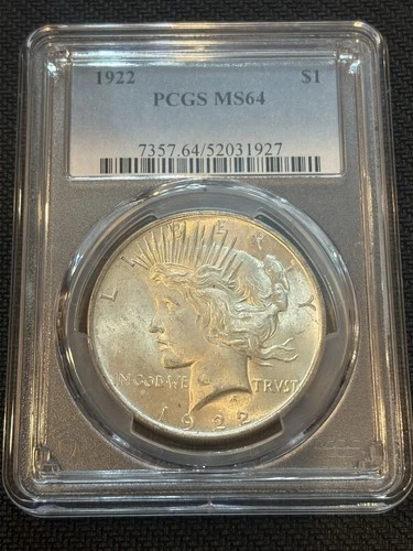 1922 Peace Dollar PCGS MS 64 * Nice Luster, Premium Quality!