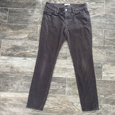 Loft Gray Velvety Corduroy Curvy Skinny Mid Rise Casual Pants 29 Sz 8 Preppy