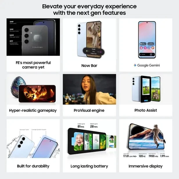 Samsung Galaxy S24 FE 5G Factory Unlocked Dual SIM 256 GB 8GB RAM- Blue - Image 4 of 4