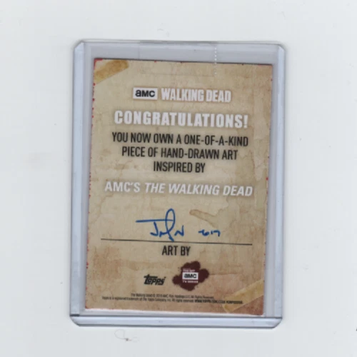 WALKING DEAD SEASON 6 DARYL DIXON SKETCH CARD BY ARTIST JASON ADAMS 1/1! - Image 2 of 2