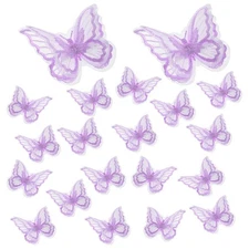 20pcs Purple Butterfly Hair Clips,Double Layer Lace Embroidery Butterfly Hair...