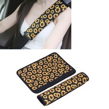 Seatbelt Shoulder Pad Universal Sunflower Pattern Shoulder Cover 2pcs Soft OCDY