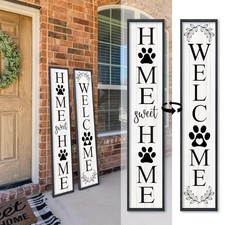 Outdoor Welcome Sign for Front Porch 45"X9" Welcome Home Sweet Home Black 