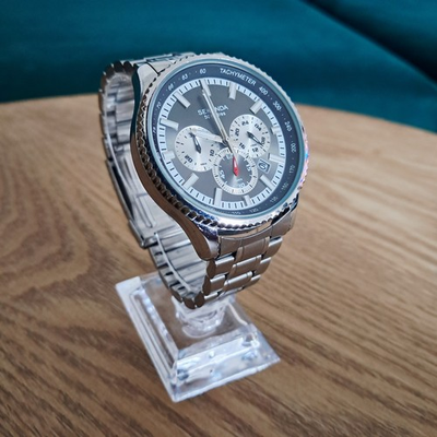 #ad Sekonda Men#x27;s Chronograph Watch Stainless Steel Bracelet Black Dial Date Display GBP 29.00