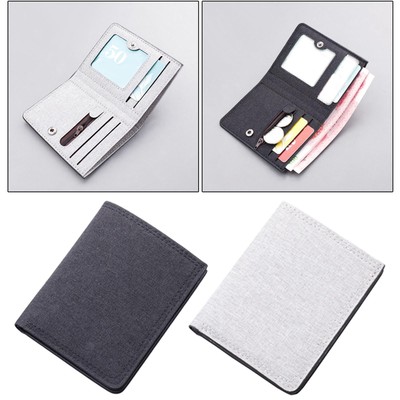 Herren Canvas Geldbörse Kurz Geldhalter Kredit ID Kartenhalter Vertikal Bifold