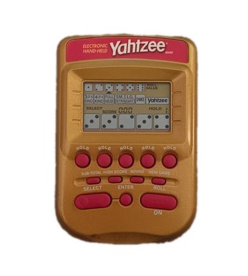 Yahtzee Handheld Electronic Game Gold/Red Edition 2002 Hasbro Vintage Tested 