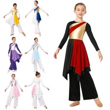 Girls Lyrical Praise Dance Irregular Liturgical Worship Church Choir Robe Pants