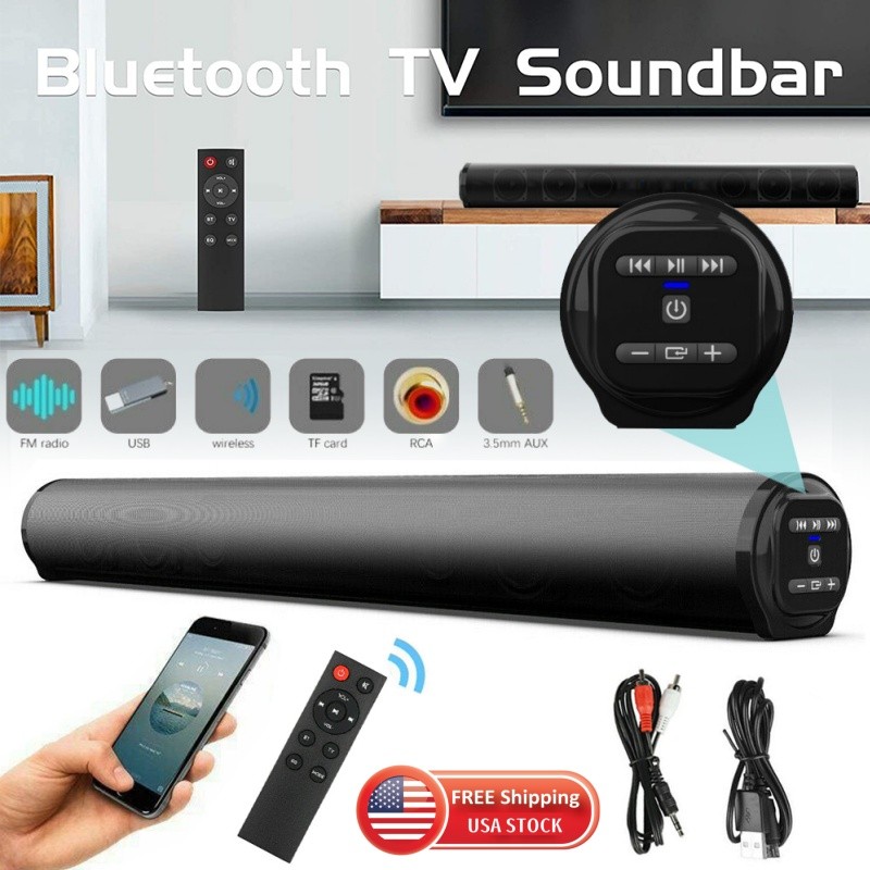 Wireless Bluetooth 5.0 Soundbar with AUX for TV 22-Inch Home Theater Surround Speaker-image