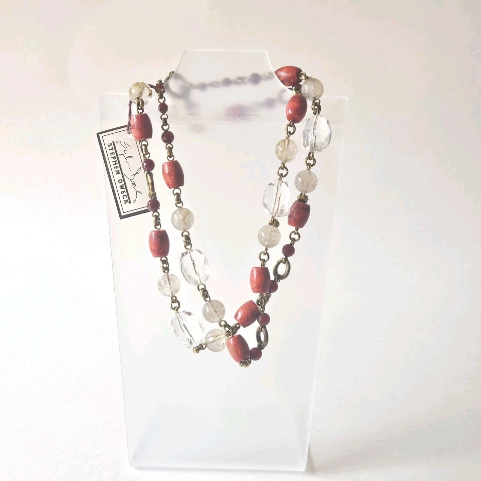Collar STEPHEN DWECK Cristal Facetado Cornalina Rutilo Cuarzo Esponja Coral Nuevo con Etiquetas Foto 4 de 4