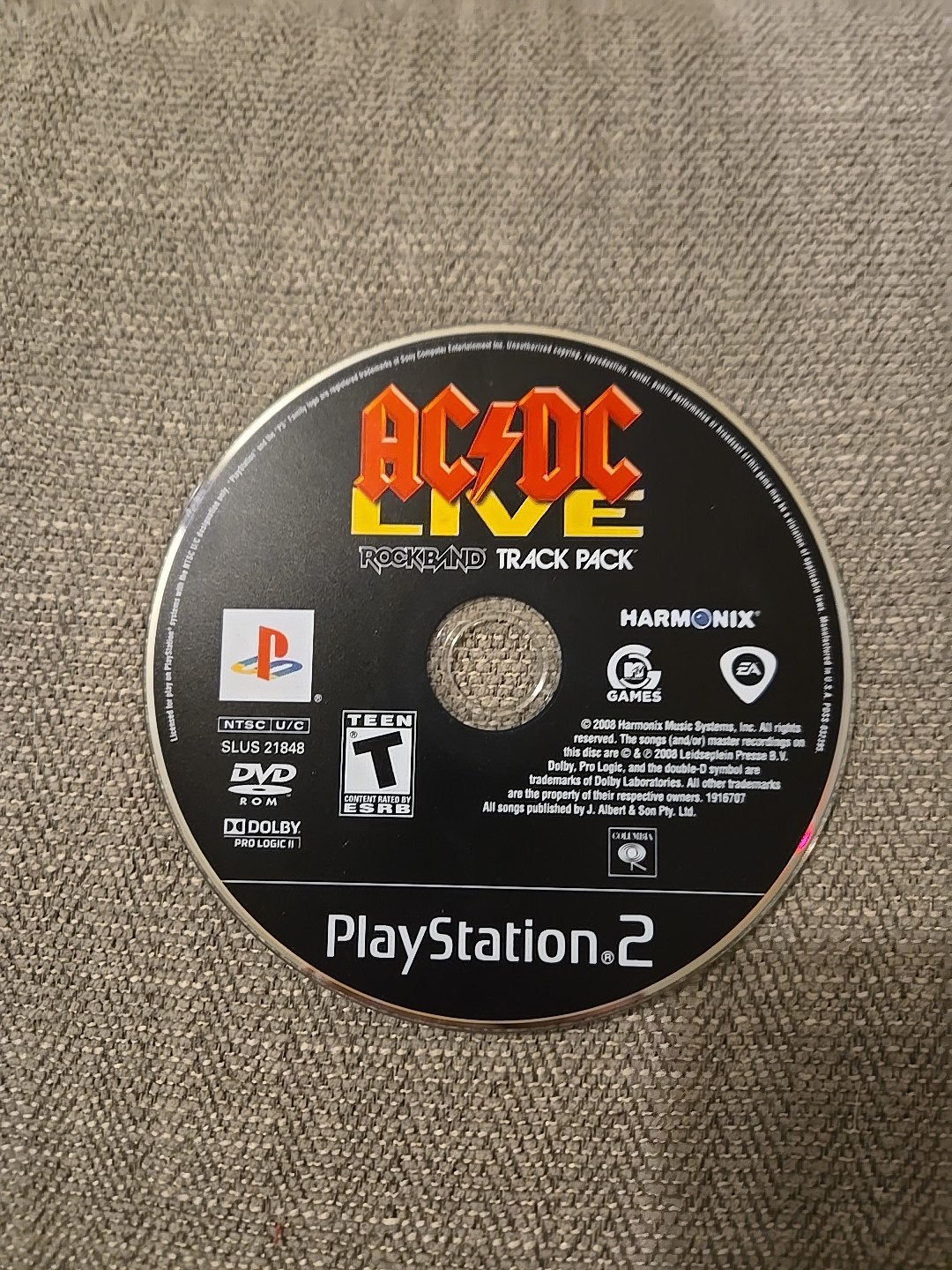 AC/DC Live Rockband Track Pack (Sony PlayStation 2 disc only 2008) ps2