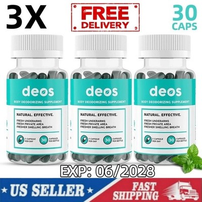 3X Internal DEOS Deodorant Dietary supplement   DEOS Full Body Deodorizer 90 ...