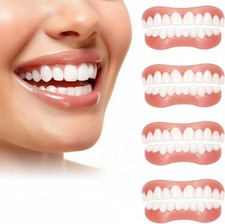 4 Pairs Dentures Cosmetic Veneer False Teeth Veneers White Dentures for Women Me