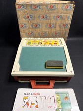 Fisher Price School Days Desk Vintage With Cards, Box  Tray No Letters Numbers