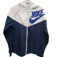 Nike Windbreaker Youth Large Loose Fit Blue White