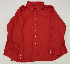 Vtg Malco Modes Western Shirt Women s XL Square Dance Pearl Snap Red 70s USA